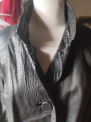 Damen ledermantel m - gr., m/l