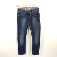 Soccx Jeans Damen W26 L30 Blau Slim Straight Faded Denim Hose Stretch Western