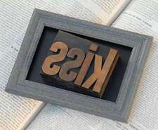 KISS Collage Holzlettern Holzbuchstaben antik Unikat!! Druckbuchstaben lettern