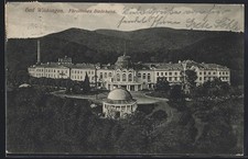 Bad Wildungen, Fürstliches Badehaus aus der Vogelschau, Ansichtskarte 