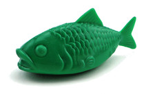 Badefisch Badespielzeug DDR grün Kunststoff 10 cm