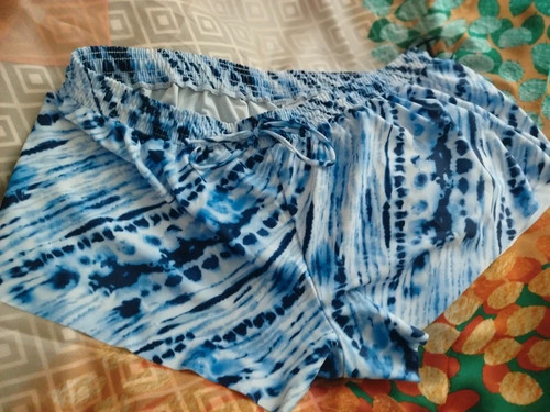 Badeshorts damen blau weiß - badeshorts, blau-weiß