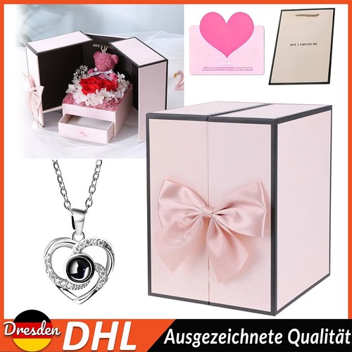 Ewige rose mit - herz, halskette