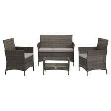 B-Ware SVITA BROOKLYN Polyrattan Sitzgruppe Lounge-Garnitur Gartenmöbel-Set Grau