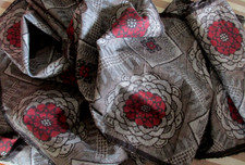 Handgewebte Kimono-Seide,  8,70 x  0,35 m  geom.  Muster, Japan, 50er Jahre, Neu