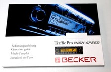 Original Becker Traffic Pro High Speed  Bedienungsanleitung Radio Rarität