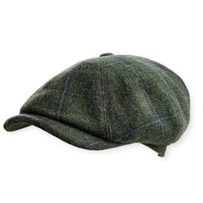 BAKERBOY/NEWSBOY RETRO CAP der 1920er Jahre Grün kariert