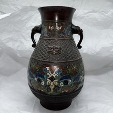 Antike China Cloisonne Vase -Bronze-H.28.U