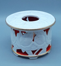 Neutettau Tettau Stövchen mit Rosen Nr. 4760 Art Deco 9,5 cm Porzellan