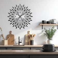 3D Wanduhr 37.5cm Dekorative Uhr Leise Wanduhr Wohnzimmeruhr Küchenuhr Metalluhr