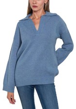 Damen Pullover Polokragen