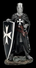 Tempelritter Figur - Schwarze Rüstung mit weißem Kreuz - Veronese Mittelalter