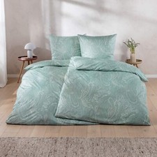 Estella Mako Jersey Bettwäsche 155x220 Nathan salbei grün Paisley 6358-532