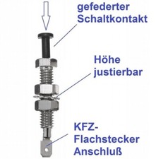 12V gefederter Kontakt Schalter Motorhauben Alarm Schalter elektrisches Bauteil