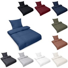 Bettwäsche Set 100% RENFORCE Baumwolle Kissenbezug Bettbezug  Kissenhülle