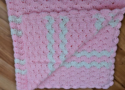 Babydecke handarbeit rosa - babydecke,