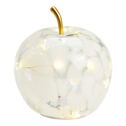 Led deko apfel aus - aus, glas