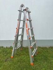 Siedra Alu Teleskopleiter Leiter 4x6 Stufen Anlegeleiter 6,41 Stehleiter 3,10 /B