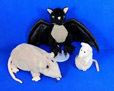 3 IKEA FLEDERMAUS VAMPIR KRYP schwarz MAUS GOSIG RATTA Plüsch weiß grau 33 +21cm