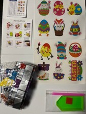 Diamondpainting Osterset 12 Motive Hasen Küken Eier Schaf Ostermotive Stickers