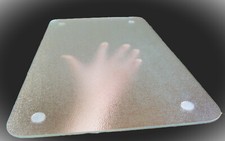 Haushalt Servierplatte - Glas - stabil, mit Schutzfüssen, Maße 30 x 52cm