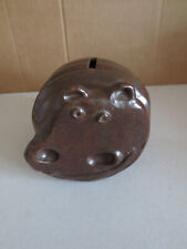 Spardose  Flußpferd Keramik braun ca.   12 x 9 x 10 cm groß