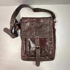 Vintage Ledertasche Braun Schuktertasche Umhängetasche Echt Leder 24x32 cm