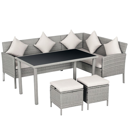 Outsunny tlg rattan - outsunny, 5-tlg.