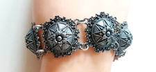 SILBER ARMBAND ° Trachtenschmuck ° Blumendekor ° Silberschmuck °
