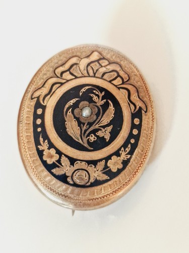 Biedermeier brosche medaillon - biedermeier,