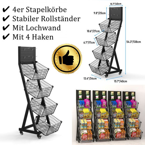 4er stapelkörbe gitterkorb - 4er,