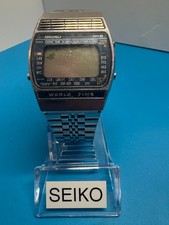 Seiko  A239-502A World Time Quartz LCD Alarm Vintage Herrenuhr