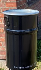 Deckelbehälter 40 L konisch IRAL Ø328 B-Ware mit Deckel & Spannring – rostig