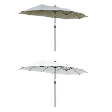 Sonnenschirm 4,5 m Doppelsonnenschirm mit 48 LED Solar Gartenschirm