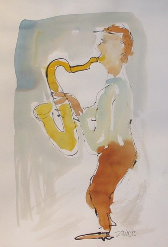 Saxophon jazz musik 50x35 - saxophon,