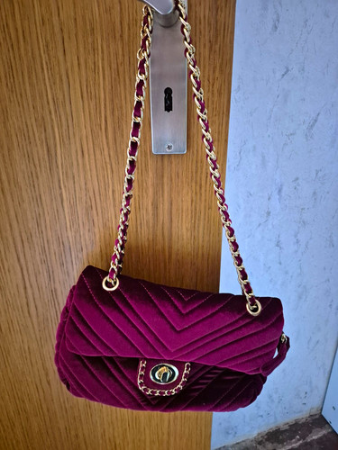 Damen schultertasche samt - schultertasche,