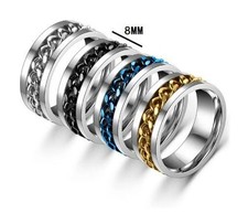 Edelstahl Ringe Geflochten Stressring Anti Stress Ring Panzer Drehbar Ring