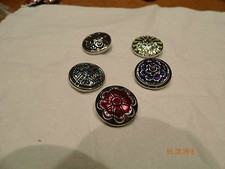 Chunk Druckknopf Kette Armbamd Ring Schmuck Strass NEU rosa lila rot blau Metall