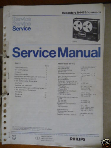 Service manual philips 4415 - n,