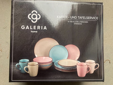 Galeria Home Geschirrset Kaffee-u.Tafelservice Naturlook 4 Farbe 16 Teilig 