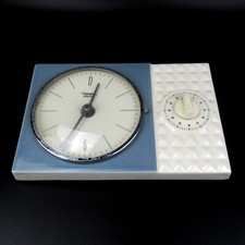 Diehl Keramik Uhr Wanduhr Retro 60er Jahre Design Vintage Küchenuhr mit Eieruhr