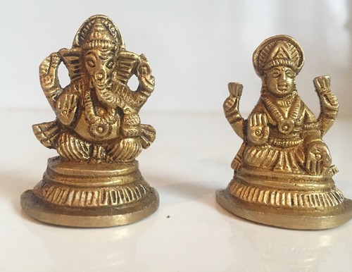 Messing laxmi ganesha statue - laxmi,