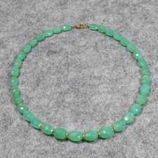 Chrysopras Halskette, 925er
