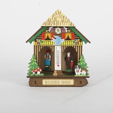 Wetterhaus Wald Wetter Haus mit Mann und Frau Holz Chalet Barometer Thermometer