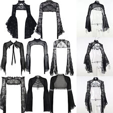 Damen Gothic Crop Tops Mesh Cardigan Steampunk Vintage Metal Retro Sexy Cosplay