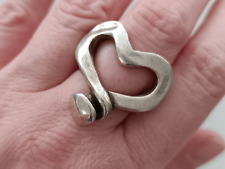 Ring Herzform Uno de 50, silbern, massiv