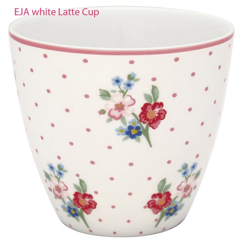 Greengate latte cup - eja, white