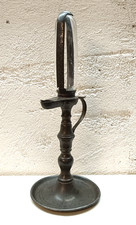 Antike Öllampe aus Zinn mit