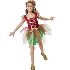 Kostüm Mädchen Waldelfe Waldfee Fee Elfe Märchen Kleid Fasching Karneval
