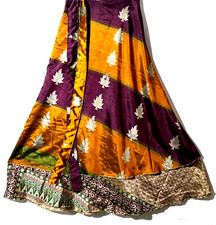Unglaublich-Kunst Vintage Seide Sari Magic Wickelrock Wende Hippie Sarong
